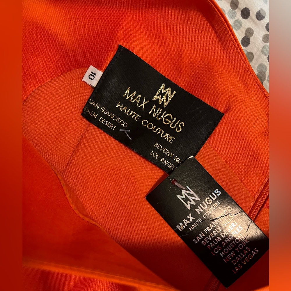 Max Nugus Haute Couture Orange Silk Tank - Picture 6 of 7